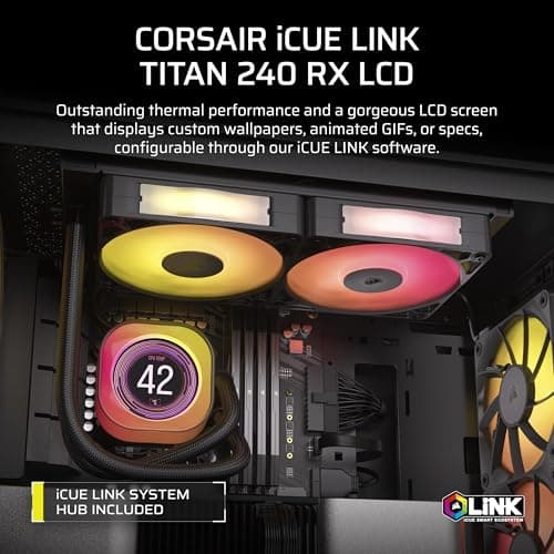 Corsair iCUE LINK TITAN Water 240mm RX LCD 73.5 CFM Black image