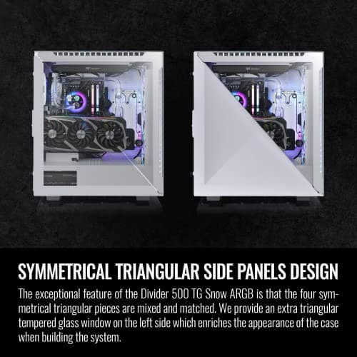 Thermaltake Divider 500 ATX Mid Tower Snow Tempered Glass ARGB image