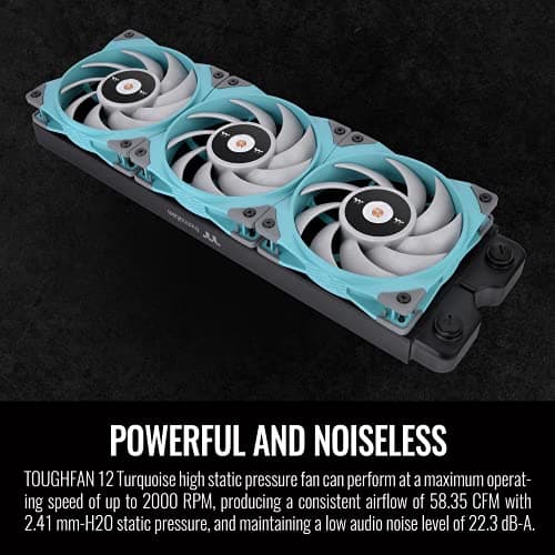 Thermaltake TOUGHFAN 120mm Turquoise PWM 58.35 CFM image