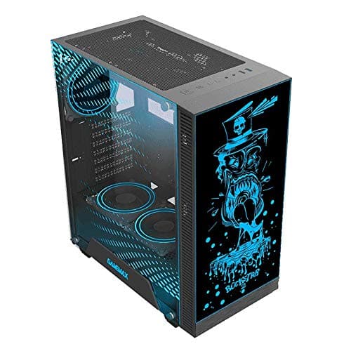 Gamemax Black Hole Black USB3.0 Tempered Glass ATX Mid Tower Gaming Computer Case w/2 x 200mm ARGB Ring Fan x Front and 1 x 120mm ARGB Ring Fan x Rear (Pre-Installed) image
