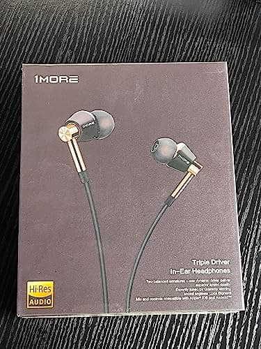 1MORE Triple Driver (Black/Gold) In-Ear Headphones with Microphone image