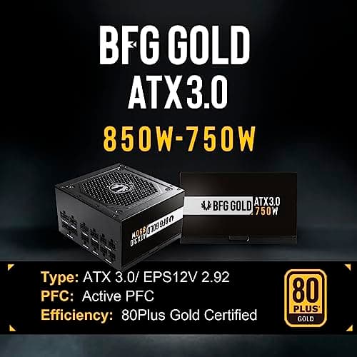 BitFenix BFG GOLD ATX3.0 Black ATX 850W Fully Modular 80+ Gold image