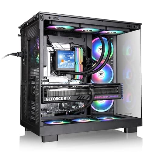 Thermaltake View 380 XL WS ARGB Mid Tower Chassis Wood Edition Black image