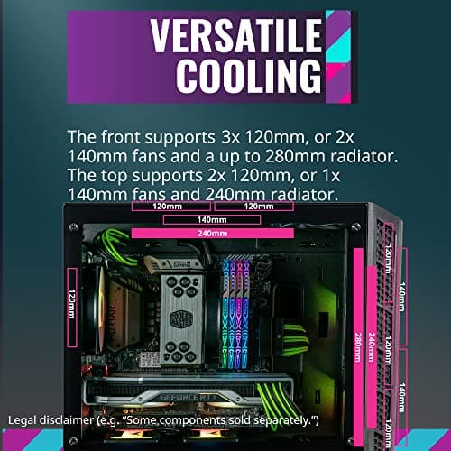 Cooler Master MasterBox MB311L ARGB Micro ATX Mid Tower Black with ARGB, Tempered Glass Side Panel, and USB 3.2 Gen 1 Type-A image