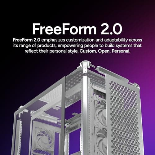 Cooler Master MasterFrame 600 ATX Mid Tower Silver Tempered Glass Side Panel, Front Panel: USB 3.2 Gen 2x2 Type-C USB 3.2 Gen 1 Type-A image