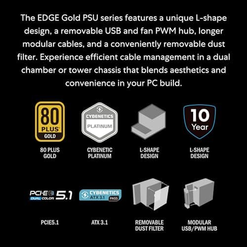 Lian Li EDGE GOLD 1200W Fully Modular 80+ Gold Certified image