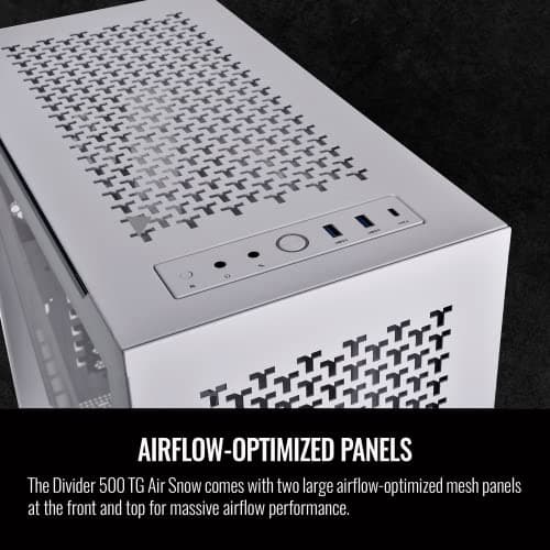 Thermaltake Divider 500 ATX Mid Tower White Tempered Glass ARGB Air Snow image