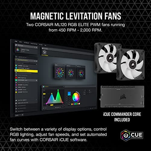 Corsair iCUE H100i ELITE LCD Water 240mm Black image