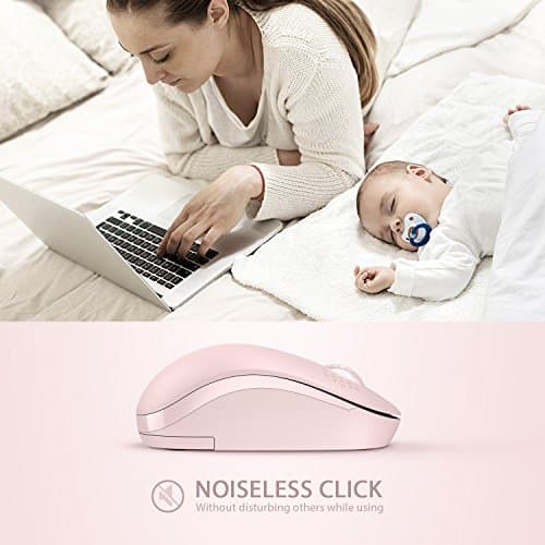 seenda [Upgrade] Wireless Mouse, 2.4G Noiseless Mouse with USB Receiver Portable Computer Mice for PC, Tablet, Laptop and Windows/Mac/Linux - Pink image