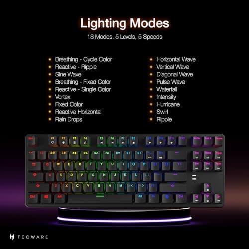Tecware Phantom RGB Wired Outemu Red Gaming Keyboard image