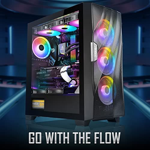 Antec DF700 FLUX ATX Mid Tower Black Tempered Glass Side Panel, USB 3.2 Gen 1 Type-A image