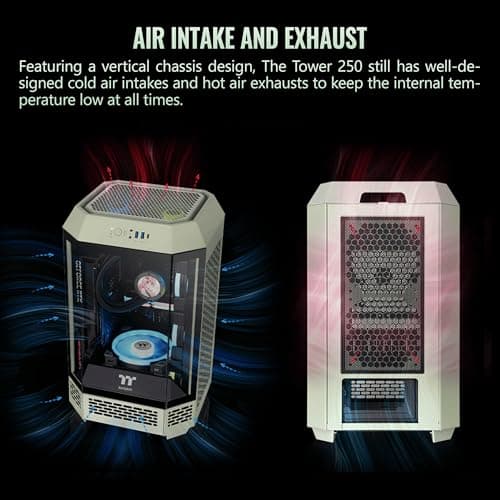Thermaltake The Tower 250 Mini-ITX Tower Green / Black Tempered Glass Side Panel image