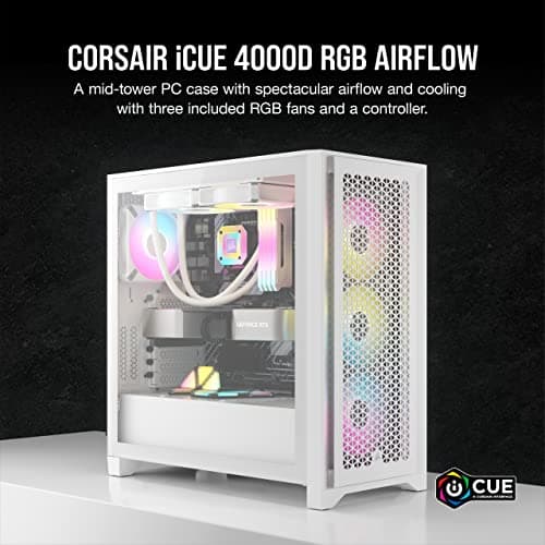 Corsair iCUE 4000D RGB AIRFLOW Mid-Tower  ATX Case - True White image