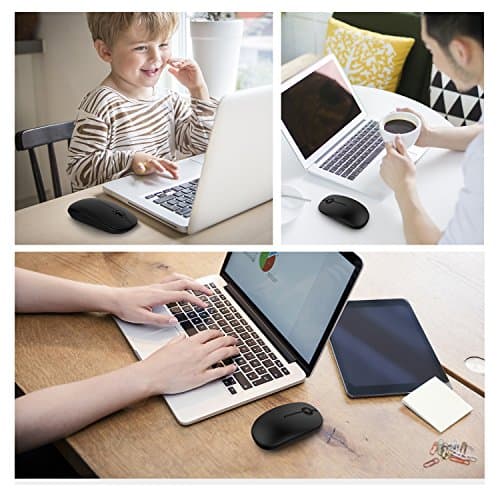 Vssoplor 8541645742 Wireless Mouse, 2.4G Slim Portable Computer Mice with Nano Receiver for Notebook, PC, Laptop, Computer-Black image