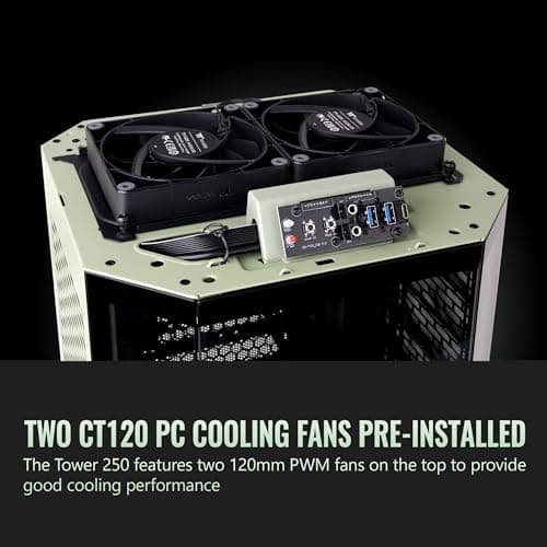 Thermaltake The Tower 250 Mini-ITX Tower Green / Black Tempered Glass Side Panel image