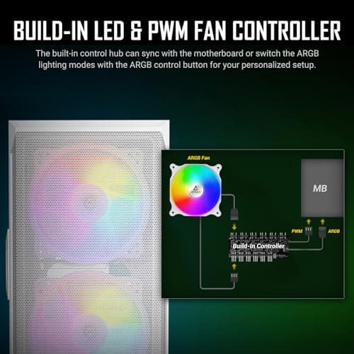 Antec NX416L ATX Mid Tower White Tempered Glass Side Panel image