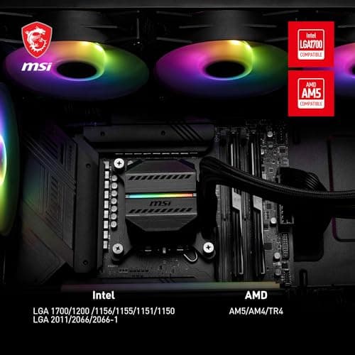 MSI MAG CORELIQUID Water 360mm 78.23 CFM Black image