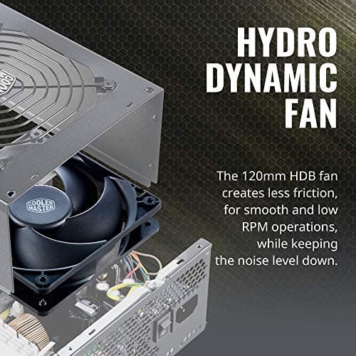 Cooler Master MWE Gold 650 V2 Fully Modular, 650W, 80+ Gold Efficiency, 2 EPS Connectors, 120mm HDB Fan, Semi-fanless Operation, 5 Year Warranty image