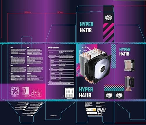 Cooler Master Hyper H411R Air 136mm 34.1 CFM Black / Silver image