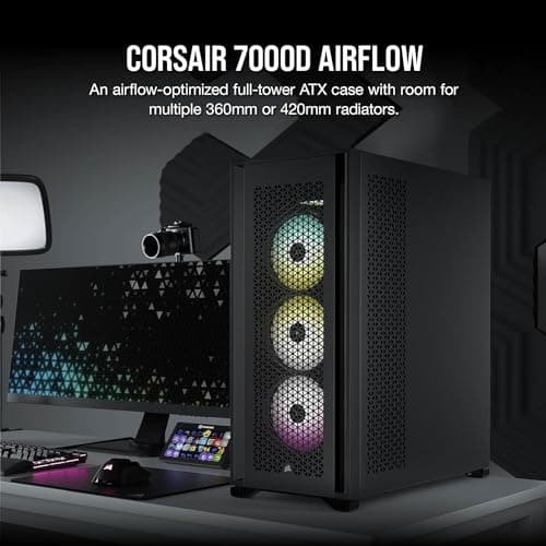 Corsair 7000D AIRFLOW ATX Full Tower Black Tempered Glass Side Panel image