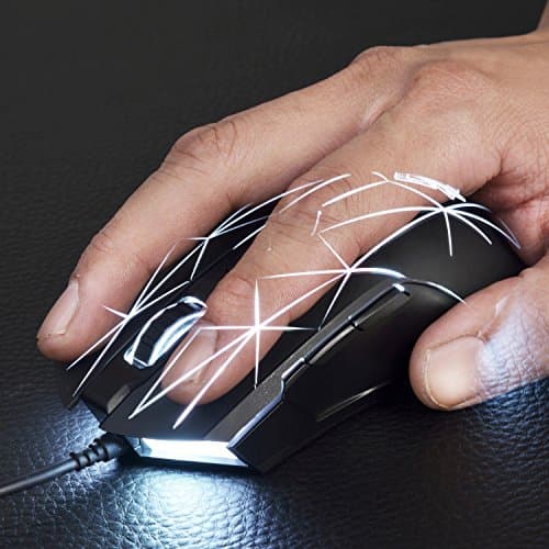 Ajazz AJ52 Watcher RGB Gaming Mouse, Programmable 7 Buttons, Ergonomic LED Backlit USB Gamer Mice Computer Laptop PC, for Windows Mac OS Linux, Star Black image