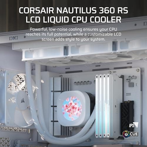 Corsair NAUTILUS 360 RS LCD Water 360mm 72.8 CFM White image