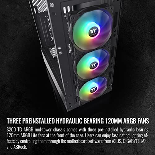 Thermaltake S200 TG ARGB ATX Mid Tower Black Tempered Glass image