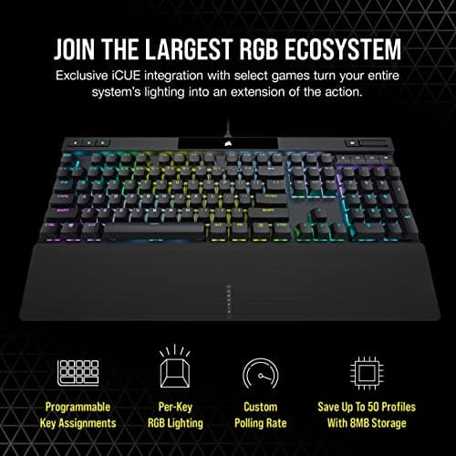Corsair K70 RGB PRO Cherry MX Speed Silver Wired Gaming Keyboard image