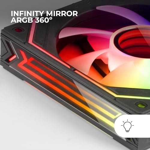 Mars Gaming MF-LINKFINITY 120mm Black Addressable RGB PWM 69 CFM 1-Pack image