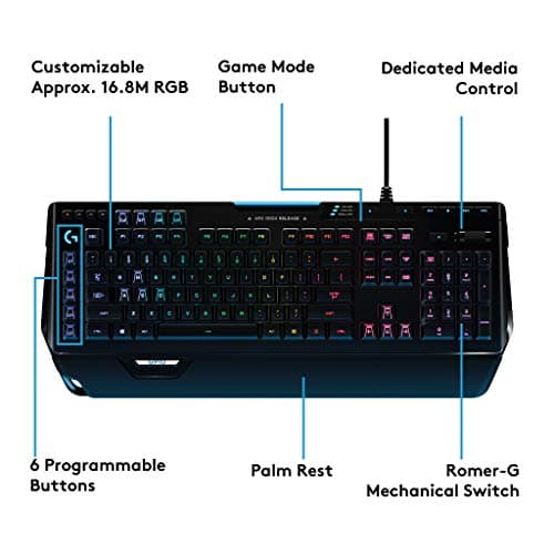 Logitech G910 Orion Spectrum Romer-G Tactile RGB Wired Gaming Keyboard image