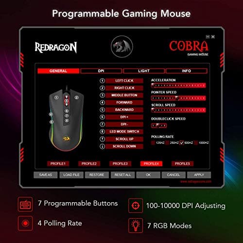 Redragon K582-BA RGB Wired Standard Keyboard With Optical Mouse image