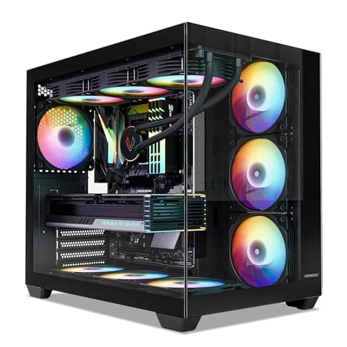 Vetroo AL900 ATX Mid Tower Black Tempered Glass Side Panel USB 3.2 Gen 1 Type-A USB 2.0 Type-A image