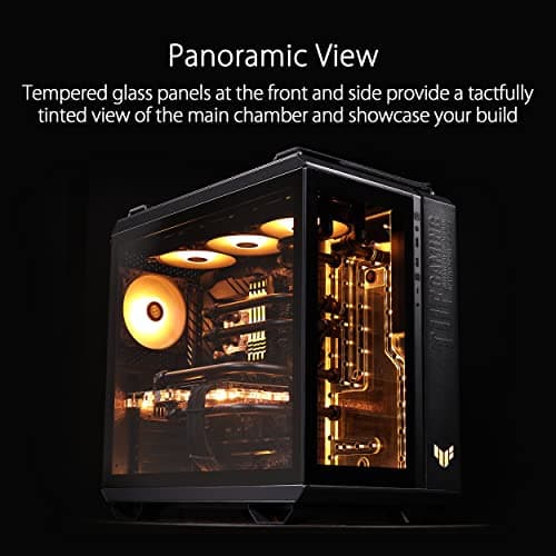 Asus TUF Gaming GT502 ATX Mid Tower Black with Tempered Glass Side Panel and USB 3.2 Gen 2 Type-C, USB 3.2 Gen 1 Type-A image