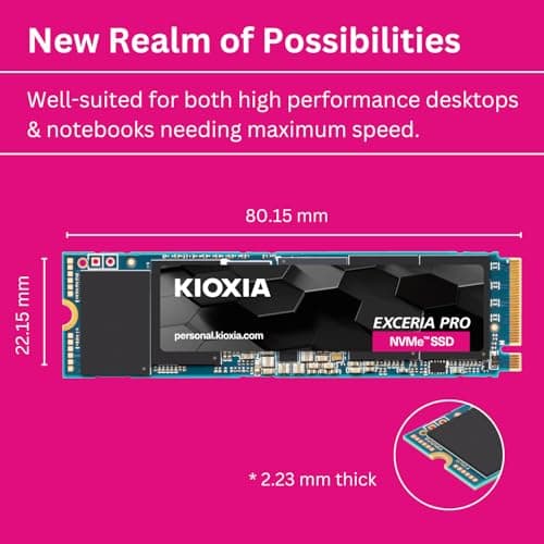 KIOXIA EXCERIA PRO 2TB M.2-2280 SSD PCIe 4.0 x4 NVMe image
