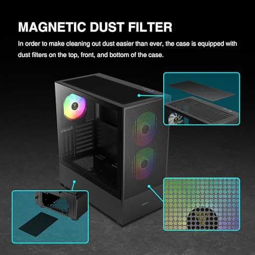 GAMDIAS Talos M3 Mesh ATX Mid Tower Black Tempered Glass Side Panel USB 3.2 Gen 2 Type-C USB 3.2 Gen 1 Type-A image