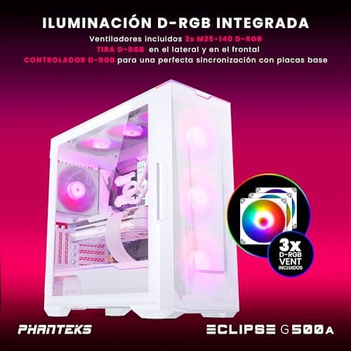 Phanteks ECLIPSE G500A DRGB ATX Mid Tower White Tempered Glass image