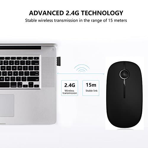 Vssoplor 8541645742 Wireless Mouse, 2.4G Slim Portable Computer Mice with Nano Receiver for Notebook, PC, Laptop, Computer-Black image