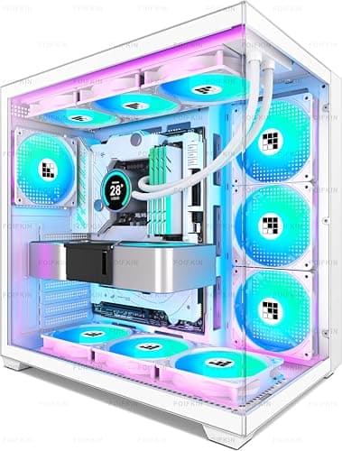 FOIFKIN F600 PC Case - Pre-Installed 7 PWM ARGB Fan, ATX Mid-Tower, FOIFKIN (White, F600) main image