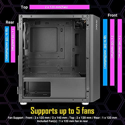 Antec NX200M Micro ATX Mid Tower Black Tempered Glass Side Panel image