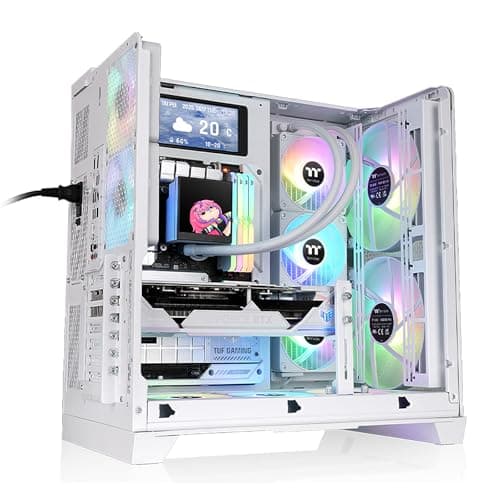 Thermaltake View 390 Air ATX Mid Tower White with Tempered Glass Side Panel and USB 3.2 Gen 2 Type-C, USB 3.2 Gen 1 Type-A image