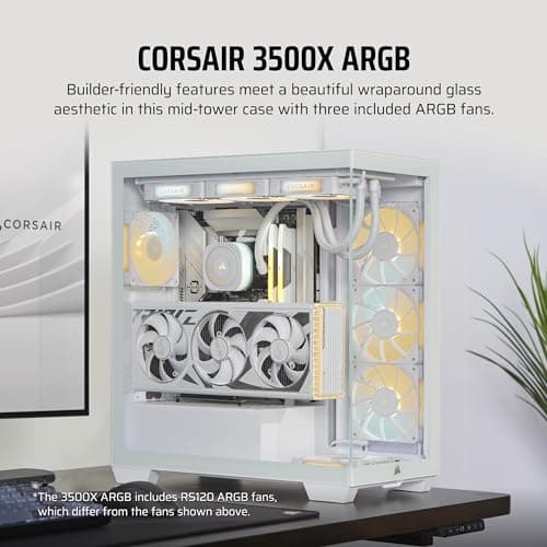 Corsair 3500X ARGB ATX Mid Tower White Tempered Glass image