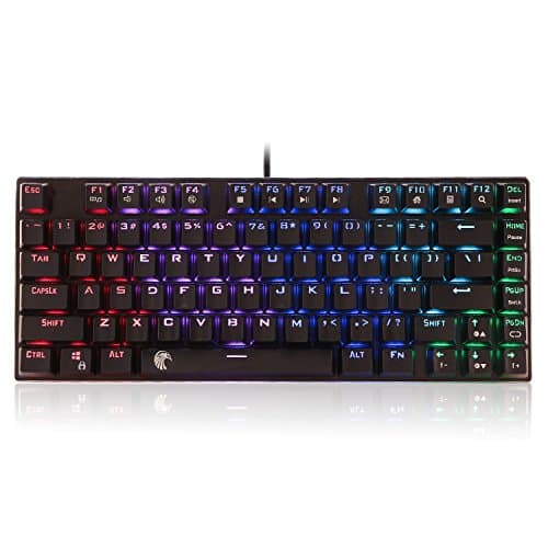 E-Element Z-88 RGB 60% Mechanical Gaming Keyboard, Red Switch, LED Backlit, Water Resistant, Compact 81 Keys Anti-Ghosting for Mac PC, Black image