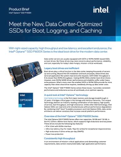 Intel Optane P1600X 118GB SSD M.2-2280 PCIe 3.0 x4 NVMe image