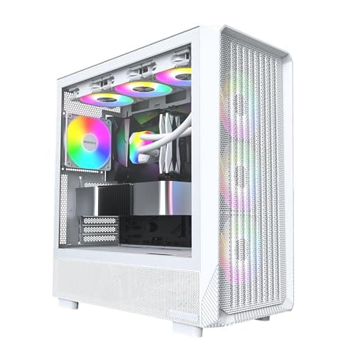 Montech X5 ATX Mid Tower White with Tempered Glass Side Panel and USB 3.2 Gen 2x2 Type-C, USB 3.2 Gen 1 Type-A, USB 2.0 Type-A image