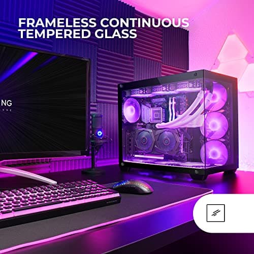 Mars Gaming MCV4 ATX Mid Tower White Tempered Glass Side Panel USB 3.2 Gen 1 Type-A USB 2.0 Type-A image