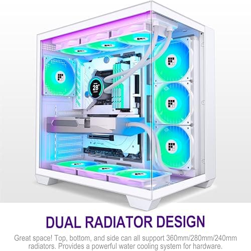 FOIFKIN F600 PC Case - Pre-Installed 7 PWM ARGB Fan, ATX Mid-Tower, FOIFKIN (White, F600) image