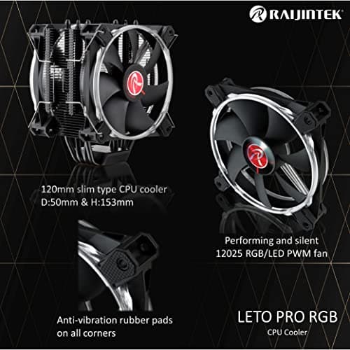 RAIJINTEK LETO PRO RGB Air RGB 56 CFM 155mm Black / Silver image