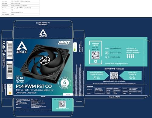 ARCTIC P14 140mm Black PWM PST CO image