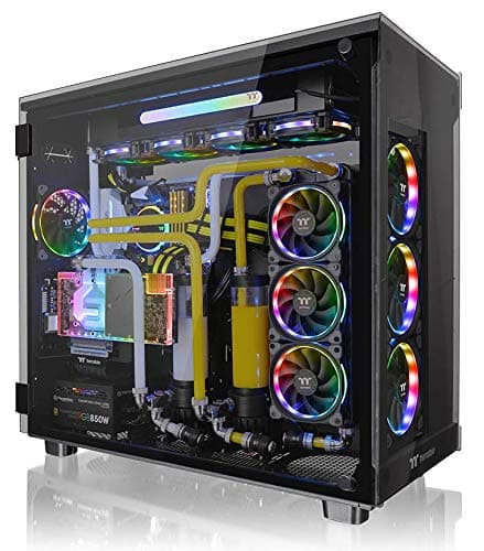 Thermaltake View 91 RGB PLUS Tempered Glass XL-ATX Vertical GPU Modular Black Gaming Super Tower Computer Case CA-1I9-00F1WN-00 image