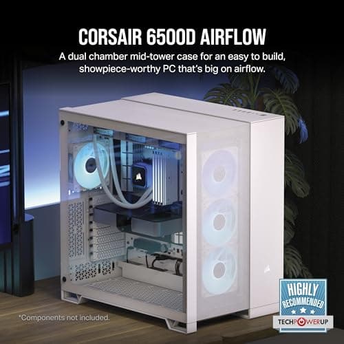 Corsair 6500D Airflow ATX Mid Tower White Tempered Glass image